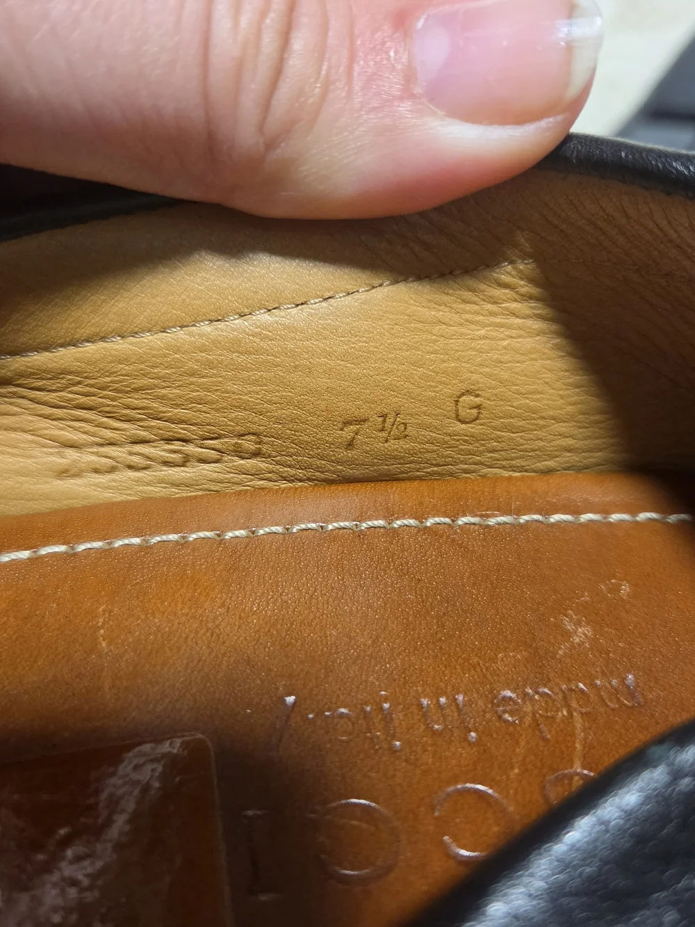 Authentic Gucci Men’s Black GG Leather Loafers Size 7.5 G Made in Italy